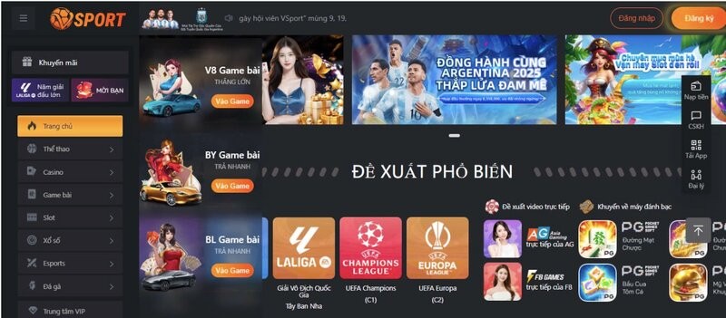 Nhà cái Vsport có nhiều ưu điểm nổi bật